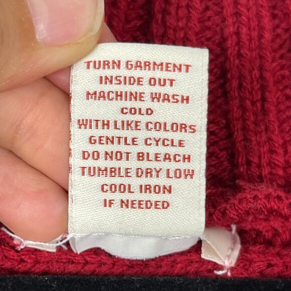 Sundance Long Cardigan Sweater Womens Medium Red Cable Knit Ribbed Boho Peasant - Picture 7 of 12